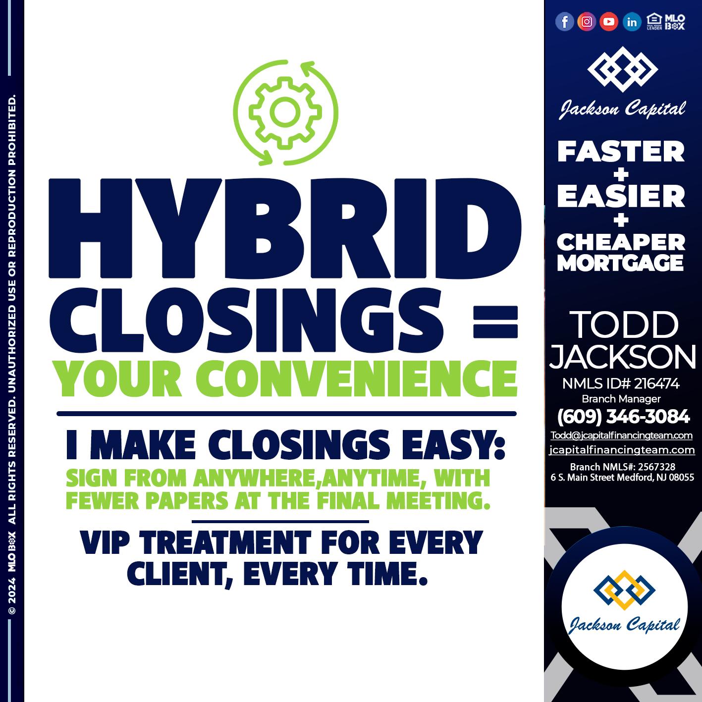 HYBRID CLOSINGS - Todd Jackson -Branch Manager