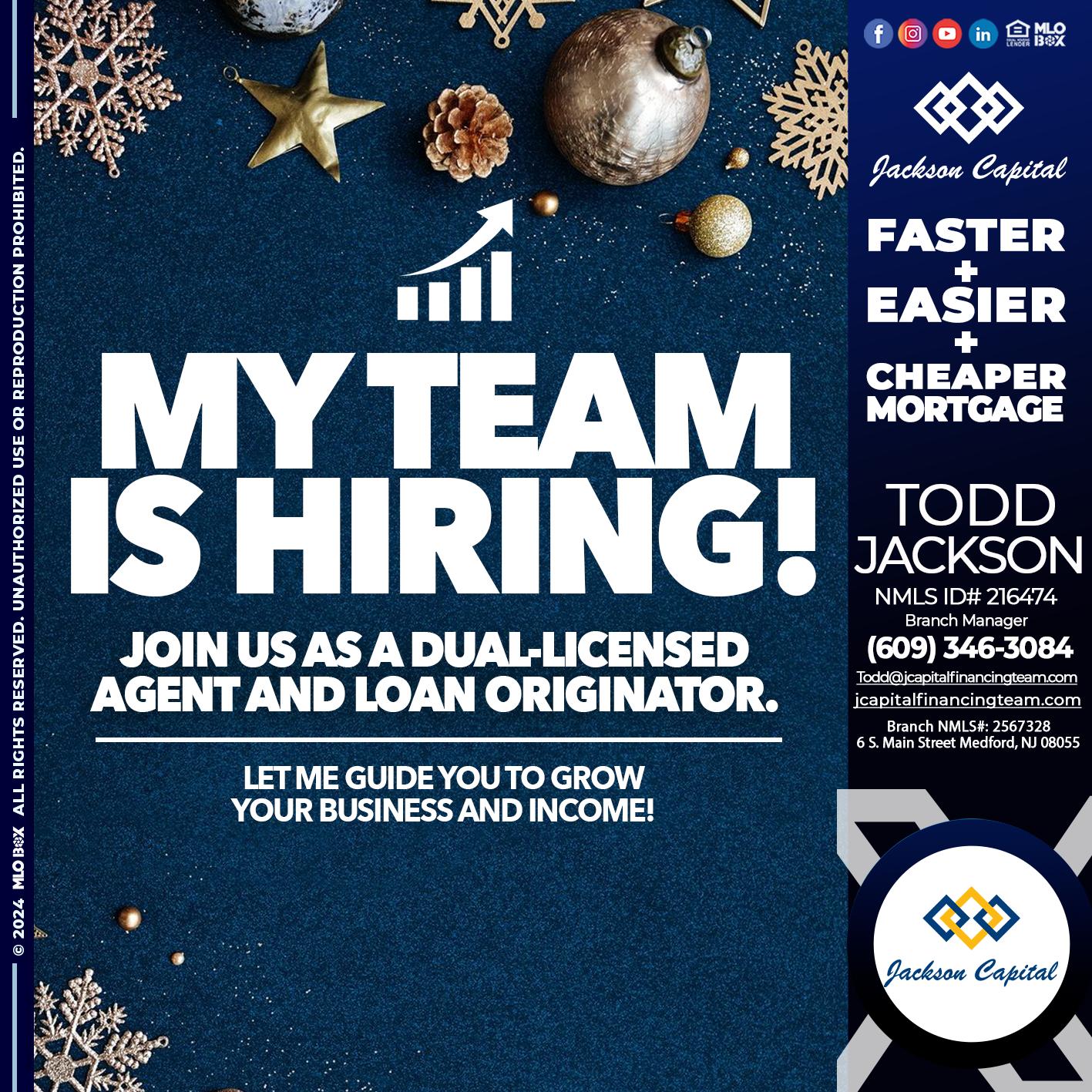 my team is hiring - Todd Jackson -Branch Manager