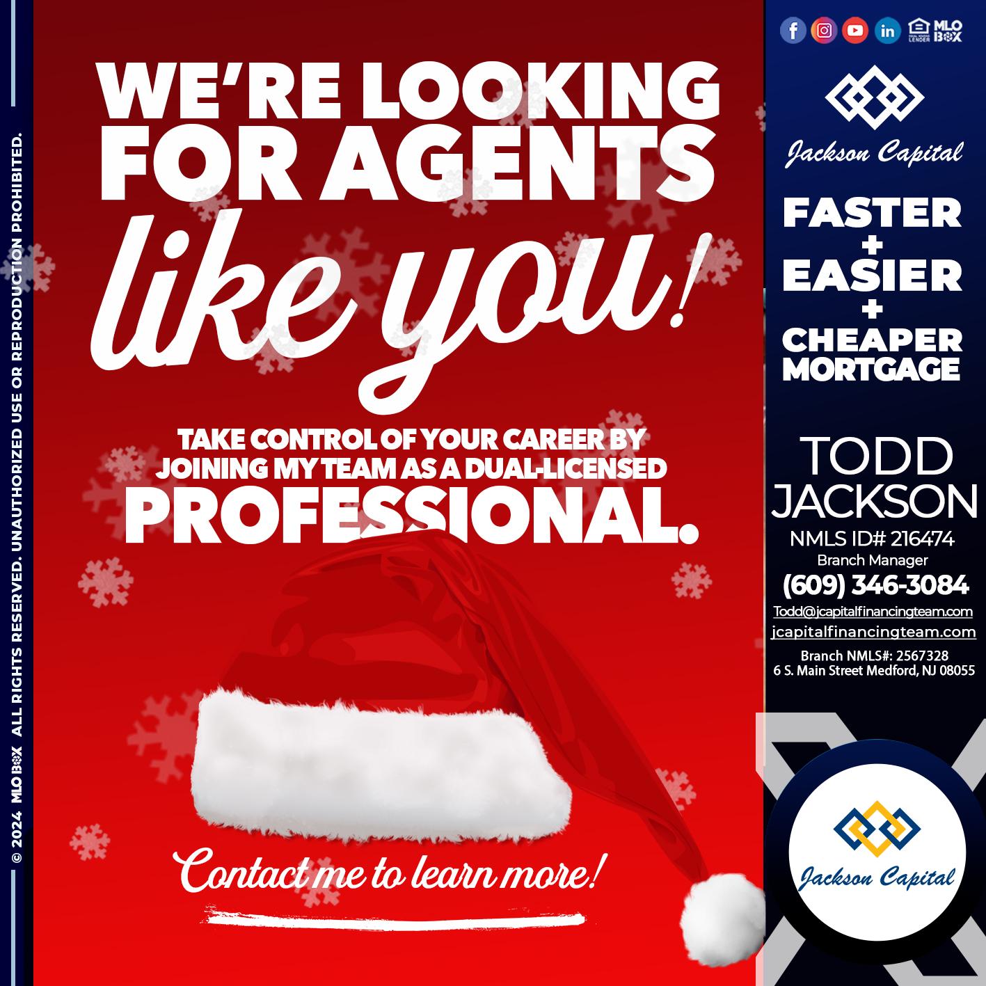 we are looking for - Todd Jackson -Branch Manager